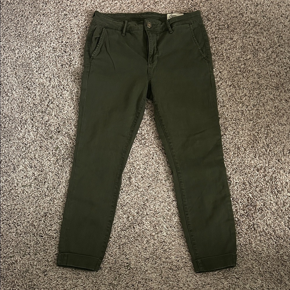 Olive Ankle-Length Women's Jeans
